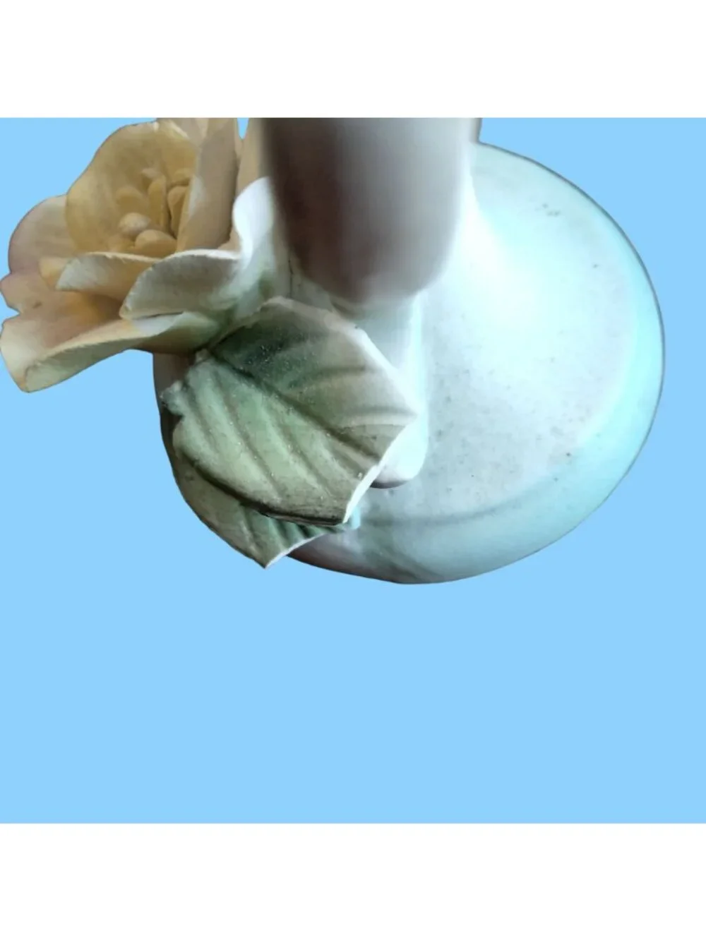 Norcrest Bud Vase E 449 Bud Vase Pottery Rose Porcelain Petals Leaves Vintage